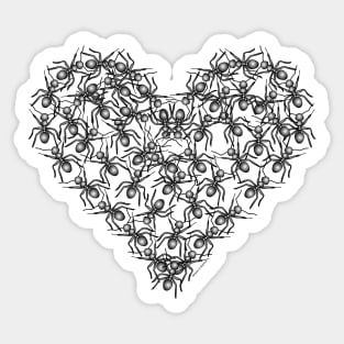 Black Ants Heart Sticker